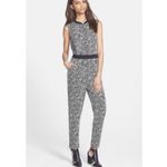 ASTR the Label Black White Print Jumpsuit Cutout Back Large Neutral Minimalist Photo 2