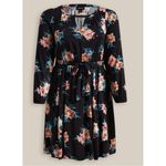 Torrid  Mini Challis Floral Print Plus Size 1X‎  High Low Shirt Dress Tie Waist Photo 4
