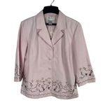 VTG Dressbarn Silk Linen Light Pink Delicate Beaded 3/4 Sleeve Blazer Top S NWT Photo 0