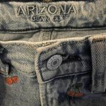 Arizona High Rise Mom Jeans Women’s 9 Light Wash Cherry Embroidered Denim Photo 1