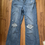 Venus  Wide Leg Distressed Hole Knees Jeans Size 10 Button Fly Photo 0