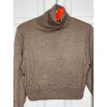 Olivaceous  NEW Small WOOL Blend Tan Brown Turtleneck Sweater Photo 2