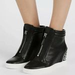 DKNY  Donna Karan Black & White Wedge Heel Zip up Sneakers(Size 7M) Photo 0