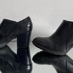 Born concept BORN Black Leather Western Breckin Low Ankle Chunky Block Heel Slip On Boots Photo 7