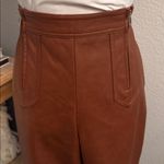 7 For All Mankind High Rise Vegan Brown Leather Pants Double Zip Size 6 Photo 2