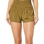 Free People Movement FP The Way Home running shorts with high smocked waist Sz S Green Photo 0