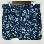 Croft & Barrow  Skort 16 Blue Floral Stretch Denim Modest Y2K Retro Cottagecore Photo 0
