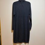 St. John  Collection Gray Tie Neck Knit Sweater Dress Long Sleeve Photo 11