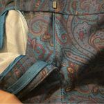 Talbots Womens Pants Hampshire Teal Blue Paisley Print Mid Rise Size 4 Photo 8