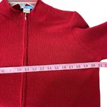 WHITE + WARREN Red 100% Cashmere Red Long sleeve zip front sweater top XL Photo 4