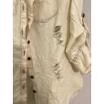 Thrill Jeans Cream Thrashed Grunge Distressed Shirt Jacket Shacket Raw Hem 3X Photo 10