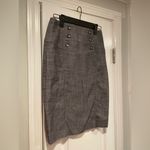 BCX  Size 1 Gray High Waisted Pencil Skirt Sailor Button Detail Zip Back Fitted Photo 4