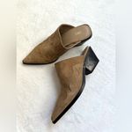 ZARA Camel Suede Embroidered Mules Photo 1