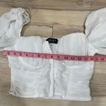 Akira White Long Sleeve Corset Ruched Crop Top Women’s Large Puff Sleeve Photo 4