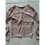 Vintage J Jill Shirt Womens Small Cream Pink Sheer Paisley Y2K Festival Boho Photo 3