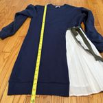 Tanya Taylor  Callie French Terry Sweater Pleated Side Skirt Navy Blue Dress‎ Photo 7