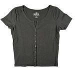 Hollister  Shirt Womens Small Must-Have Collection Baby Tee Button Front Fitted Photo 0