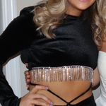 Bershka Black Velvet Top With Diamonds Photo 2