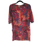Kopelle Vintage Shift Dress Pockets Short Sleeve Floral Red Pink M? Size M Photo 2