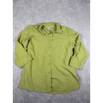 wintersilks green button up blouse womens silk medium Photo 2