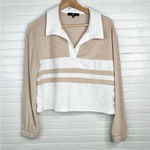 7 For All Mankind  Women's Cropped Terry Cloth V-Neck Sweater Multicolor Size M Photo 9