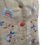 Petite Sophisticate Vintage Vest Size L Beige Embroidered Floral Made in USA Photo 3