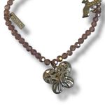 Cookie Lee Beaded Tassel Charm Pendant Necklace Bracelet Set Silver Lavender Photo 6