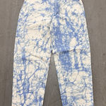 Rachel Comey Womens Straight Leg Jeans Blue White Tie Dye Belted High Rise 2 Photo 0