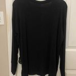 Loft Outlet Long Sleeve V-Neck Top in Black Photo 3