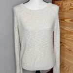 Forever 21 Keyhole Open Back Long Sleeve Sheer Knit Sweater in Cream Tan Small Photo 0