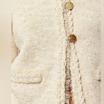 J.Crew NWT Marled Fringe-trim Sweater Lady Jacket in Natural Sand L Photo 6