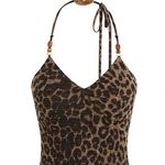 Hello Kitty NTW Detachable  Brooch Leopard Print Halter Neck Strapless Top Photo 0