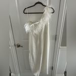 Mac Duggal Cocktail Feather-Trimmed One-Shoulder Dress Photo 4