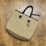 Brighton Woven Straw Shoulder Bag Olive Tan Charms Leather Photo 1