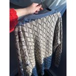 Vintage 1990s Argyle Chunky Knit Oversized Cream Cardigan Sweater XL Academia Brown Photo 4