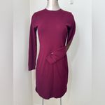 LRL Lauren Jeans CO. Ralph Lauren Fitted Dress Size Medium Patched Elbows Maroon Red Photo 4