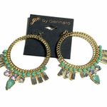 Western glam vibes Links round iridescent statement earrings Green Photo 0