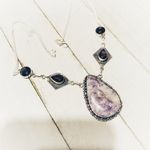 Handmade Lepidolite Amethyst Sterling Silver Necklace Photo 0