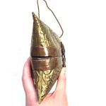 Vintage Brass & Copper Pillow Purse Art Deco Mid Century Bag Shoulder Purse Gold Photo 1