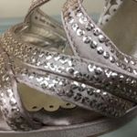 Lulu Townsend Lulu Townsends Metallic Nude Satin Heels Sz 8 Photo 5