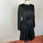DKNY  Black Pleated Tie Waist Dress Photo 1