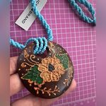 Lucky Brand  Handcrafted Blue Beaded Necklace with Floral Pendant lightweight 18” Photo 3