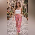 Hawaiian Tropic  Vintage 80s Sz 14 Pink Patchwork Ankle Pants Photo 4