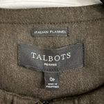 Talbots NTW  Jacket Italian Flannel Wool Full Zip Dark Green Size 0P Lined Photo 3