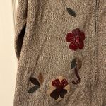 Liz Claiborne Vintage Crazy Horse Brown Sweater 1X Zip Up Knit Appliqué V-Neck Photo 1