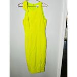 Milly  Neon Yellow Sheath Sleeveless Crewneck Cady Caedyn Mini Dress size 2 Photo 2