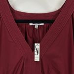 Madewell  Puff Sleeve Mini Dress Poplin Claret Burgundy A Line Pockets Large NWT Photo 8