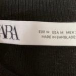 ZARA  Women's Black Ribbed Knit Sleeveless Crew Neck Pullover Bra Crop Top Size M Photo 2