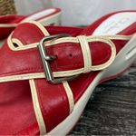 Cole Haan  Nike Sole Red & Ivory Leather Sandal Shoes 8 Photo 3