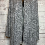 Justice  Gray Open-Front Cardigan with Lace Trim Photo 0